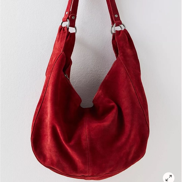 Free People Red Suede Roma Hobo Bag - Picture 2 of 9